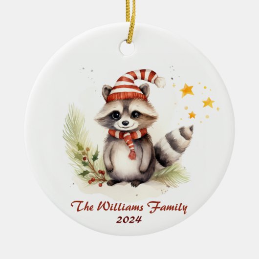 Racoon Christmas Family Ornament (Voorkant)