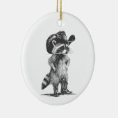 Racoon Cowboy Funny Racoon Graphic Meme Mannen Vro Keramisch Ornament (Rechts)