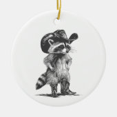 Racoon Cowboy Funny Racoon Graphic Meme Mannen Vro Keramisch Ornament (Voorkant)