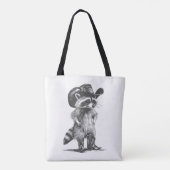 Racoon Cowboy Funny Racoon Graphic Meme Mannen Vro Tote Bag (Achterkant)