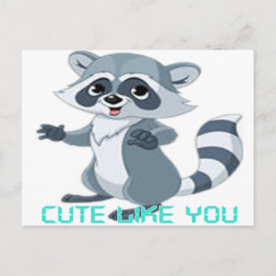 "racoon"-cut briefkaart