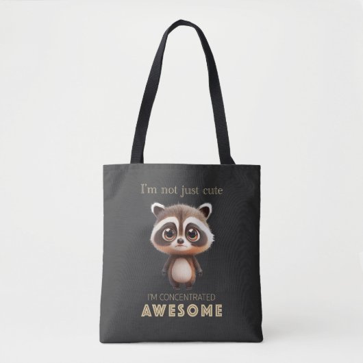 Racoon Geconcentreerd Geweldige Schattig Schattig  Tote Bag (Voorkant)