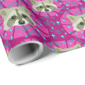 Racoon_grijs en roze cadeaupapier (Rol Hoek)