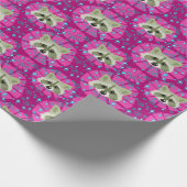 Racoon_grijs en roze cadeaupapier (Hoek)