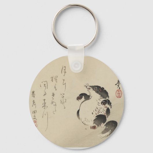 Racoon-hond (Tanuki) van Shibata Zeshin Sleutelhanger (Voorkant)