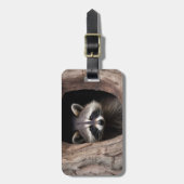 Racoon in boomgrot bagagelabel (Voorkant verticaal)