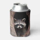 Racoon in boomgrot blikjeskoeler (Blikje Voorkant)