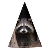 Racoon in boomgrot feesthoedjes (Voorkant)