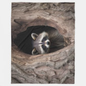 Racoon in boomgrot fleece deken (Voorkant)