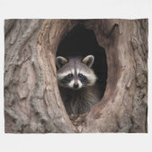 Racoon in boomgrot fleece deken (Voorkant (Horizontaal))