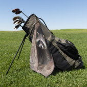 Racoon in boomgrot golfhanddoek (Groen)