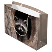 Racoon in boomgrot groot cadeauzakje (Achterkant Gekanteld)