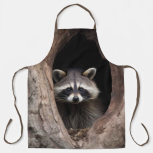 Racoon in boomgrot schort