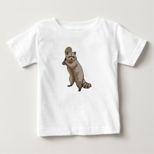 Racoon in Tennis met Tennis racket (Voorkant)