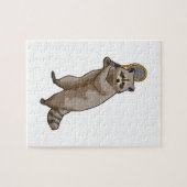 Racoon in Tennis met Tennis racket Legpuzzel (Horizontaal)