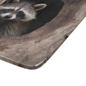Racoon in Tree Cave Glass Snijplank (Hoek)