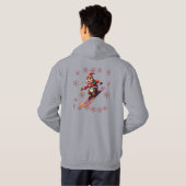 Racoon kerstskiën Hoodie (Achterkant volledig)