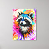 Racoon - Kleurrijke Racoon Schilderen Trash Panda Canvas Afdruk (Voorkant)