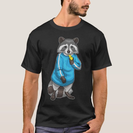 Racoon leraar fluiten Lichamelijke opvoeding T-shirt (Voorkant)
