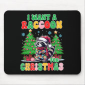 Racoon liefhebber Kerstmis Ik wil een wasbeer voor Muismat (Voorkant)