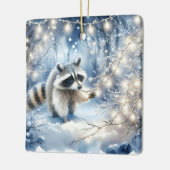 Racoon Magisch Betoverd Kerstbos Keramisch Ornament (Links)