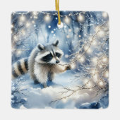 Racoon Magisch Betoverd Kerstbos Keramisch Ornament (Voorkant)