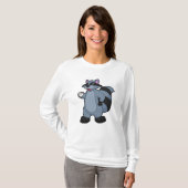 Racoon met beker koffie t-shirt (Voorkant volledig)