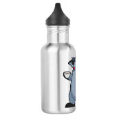 Racoon met beker koffie waterfles  (Links)