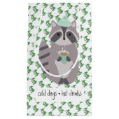 Racoon met hot Drink Klein Cadeauzakje (Voorkant)