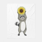 Racoon met zonnebloem fleece deken (Voorkant)