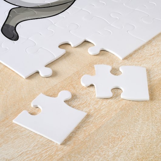 Racoon met zonnebloem legpuzzel (Zijkant)