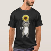 Racoon met zonnebloem t-shirt (Voorkant)