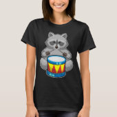 Racoon Musician Drum Music T-shirt (Voorkant)