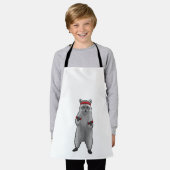 Racoon op fitness met paraplu schort (Gedragen)