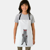 Racoon op fitness met paraplu schort (Insitu)