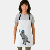 Racoon op IJshockey met ijshockeystick Schort (Insitu)