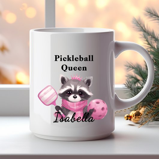 Racoon Pink Pickleball Queen Mug Koffiemok