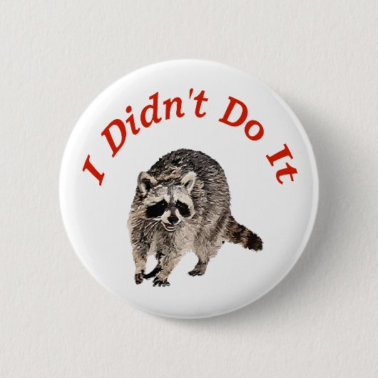 Racoon Ronde Button 5,7 Cm (Voorkant)