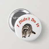 Racoon Ronde Button 5,7 Cm (Voorkant /achterkant)
