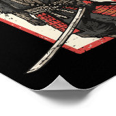 Racoon Samurai Katana Japanese Warrior Mannen Boys Poster (Hoek)