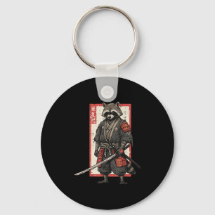Racoon Samurai Katana Japanese Warrior Mannen Boys Sleutelhanger