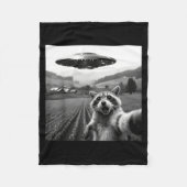 Racoon Selfie With Alien Ufo Funny Racoon Alien Bi Fleece Deken (Voorkant)