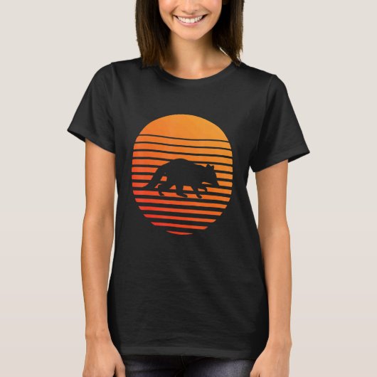 Racoon Shadow Silhouette voor een zon T-shirt (Voorkant)