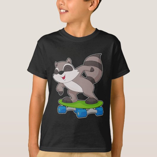 Racoon Skateboard Sport T-shirt (Voorkant)