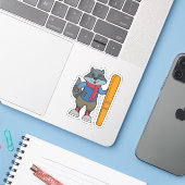 Racoon Skier Ski Sticker (Laptop met iPhone)