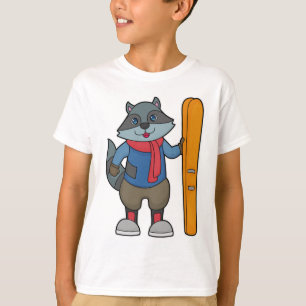 Racoon Skier Ski T-shirt