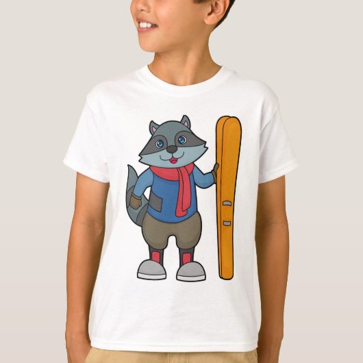 Racoon Skier Ski T-shirt (Voorkant)