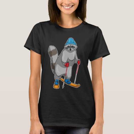 Racoon Skier Ski T-shirt (Voorkant)
