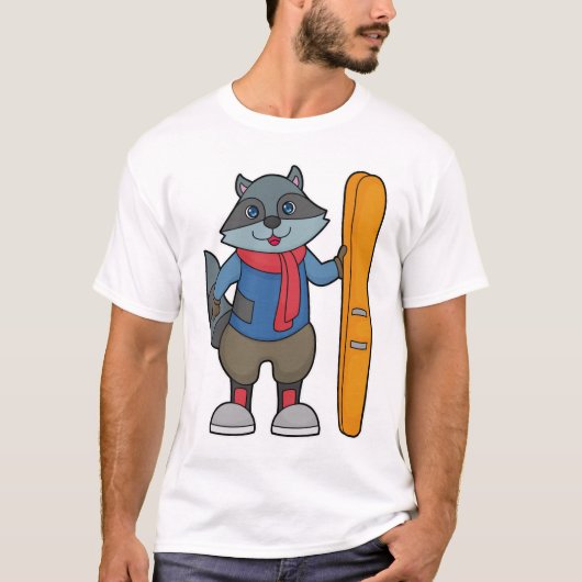 Racoon Skier Ski T-shirt (Voorkant)