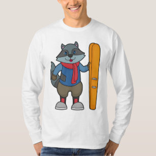 Racoon Skier Ski T-shirt